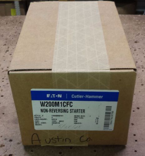 EATON CUTLER HAMMER W200M1CFC NON REVERSING STARTER SEALED IN BOX NEW/OLD STOCK