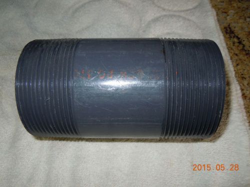 Pipe Nipple, PVC, 3&#034; Threaded x 4&#034; long, Schedule 80, Gray