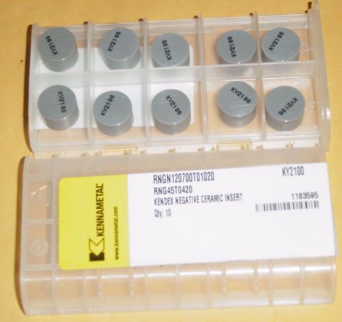 Kennametal Ceramic Turning Inserts RNG 45T0420 KY2100 10 pcs NEW 225