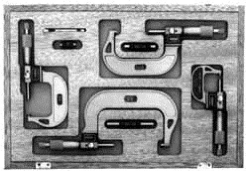 Fowler - 0 to 4 Inch Range, 0.0001 In , 4 Pc Mechanical Outside Micrometer set