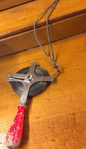 Vintage 1957 Lufkin Steel Surveyor Tape - 100-ft Pioneer Chain Measuring Reel =