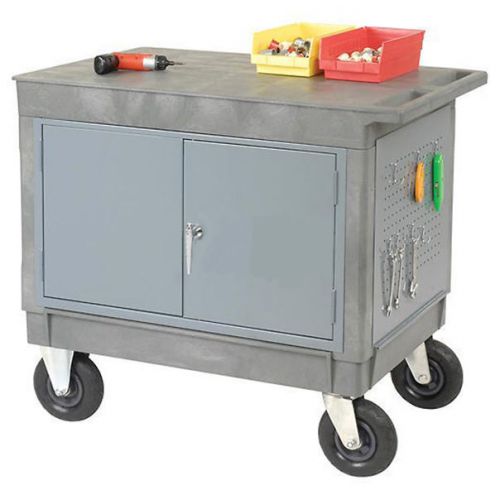 Work station mobile - portable cart - locking doors - flat worktop - 38h for sale