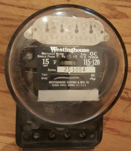 Vintage Westinghouse Electric Meter Steampunk 15 Amp 120 Volt