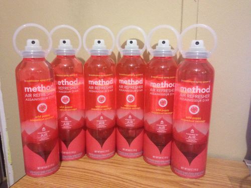 Method Air Refresher, Wild Poppy, 6.9 oz Aerosol, 6/Carton