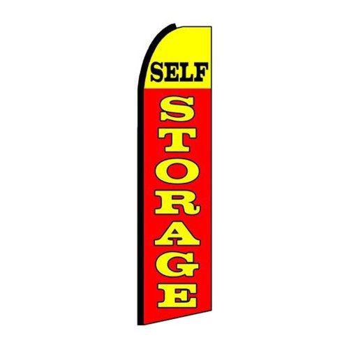 Self storage sign swooper flag 15ft feather super rd/ye banner made in usa for sale