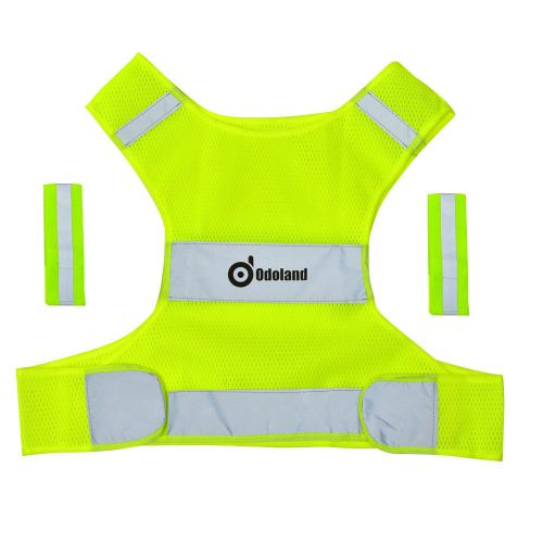 Adjustable Safety Security Reflective Vest Jacket Arm Band Night Running-XL