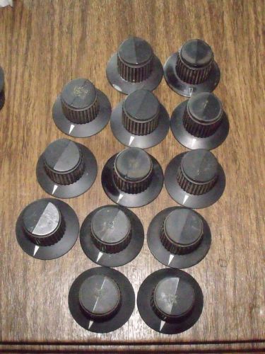 Raytheon Black Plastic Beveled Skirted Knobs 1/4&#034; 2 1/2&#034; x 1&#034;