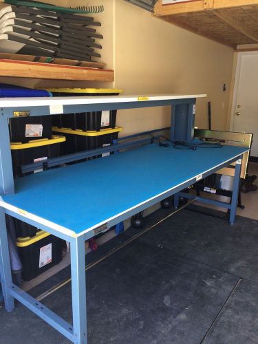 Iac industries inc, 96x36 antistatic production table. 96x21 second shelf for sale