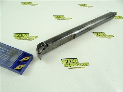 KENNAMETAL INDEXABLE COOLANT THRU BORING BAR 1-1/4&#034; x 14&#034; A20-MVUNR + INSERTS