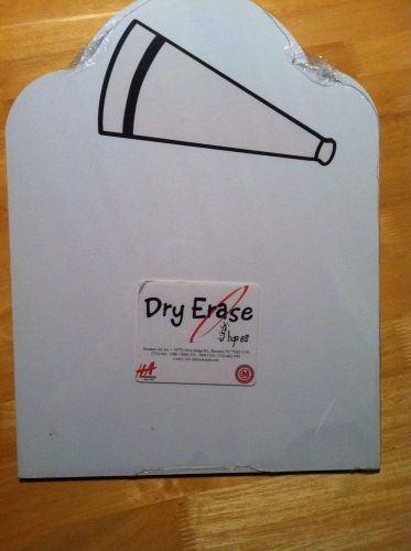 New White Dry Erase Megaphone Cheer Cheerleader; No Marker