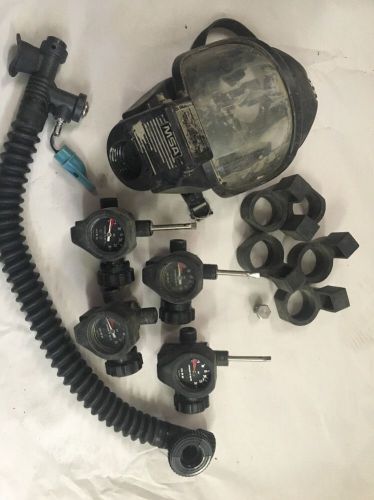 Msa scba parts &amp; pieces. mask, hoses, gauges, cylinder valve assembly. fire gear for sale