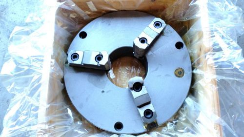 16&#034; bison 7-810-1600 3-jaw chuck semi steel plain back mono block jaws (q 99) for sale