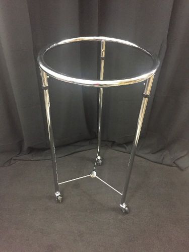 ONE NEW MEDICHOICE Chrome 18&#034; Round Hamper Frame w/Wheels 1478HAMP8004