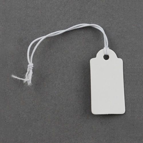100pcs Paper Price Cards Jewelry Display Pricing Lable Tags String Blank 27x13mm