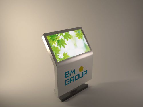 media kiosk with computer, media totem, ad totem, ad kiosk