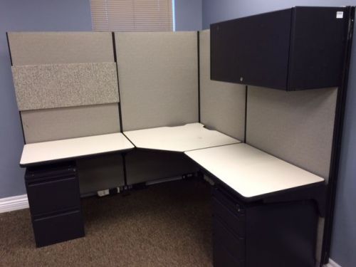 CUB-001 - White/Tan - 6x6, 6x8, 8x8 Haworth &#034;Places&#034; Cubicles