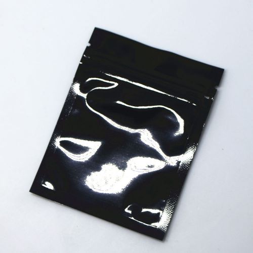 7.5x10cm flat black aluminum mylar foil zip lock bags food grade retail pouches for sale