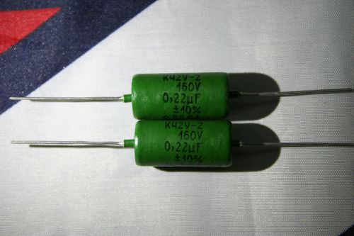 2  X K42Y-2 0.22uf 160V Paper In Oil Military Capacitors NOS