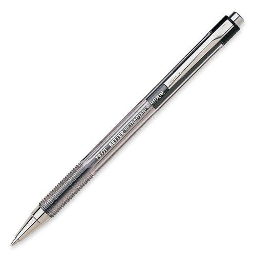 Pilot the better retractable ballpoint pens, medium point, black ink, dozen box for sale