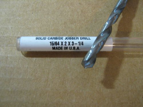 15/64&#034; (.2344) JOBBER (STD) CARBIDE 25 deg HELIX 118 deg SPLIT PT DRILL &#034;NEW&#034;