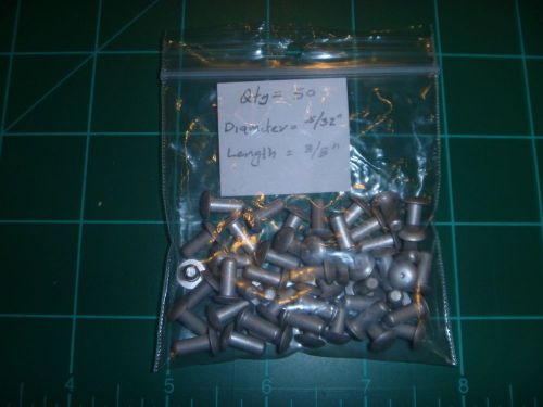 50 brazier rivet 5/32 x 3/8  nos solid aluminum for sale