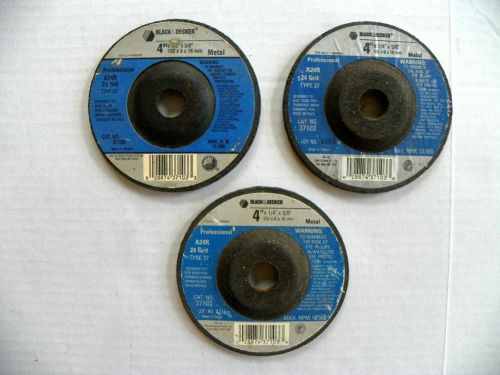 3 NEW BLACK &amp; DECKER A24R, 24 GRIT, GRINDING DISCS, 37103