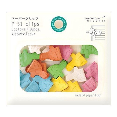 Midori Paper Clips, P-53 Clips, Animal Turtle, 18 Pieces (43304006)