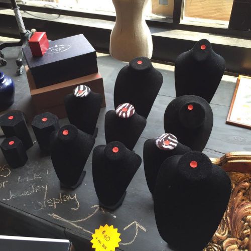 Lot of Black Velvet Jewelry Displays