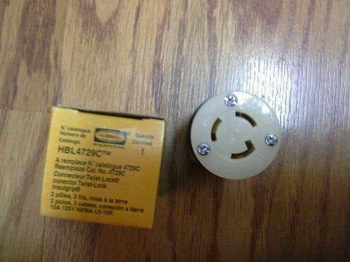 Hubbell hbl4729c 15a 125v twist lock plug lot of 4 for sale