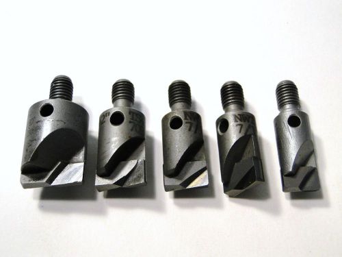 5 PC RIVET SHAVER BIT LOT SIZES 5/8, 1/2, 3/8 &amp; 7/16 AIRCRAFT TOOLS