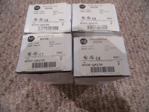 A-B 800H-QR20W Push Button Full Voltage Pilot Light  240 VAC NIB Lot of 4