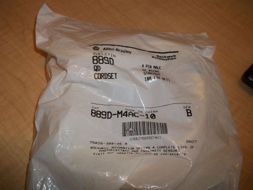 Allen-Bradley Bulletin 889D QD Cordset 4 Pin Male 10M