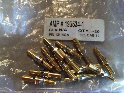 20 pcs TE CONNECTIVITY AMP 193534-1 CONN PIN PWR 12-14AWG CRIMP GOLD