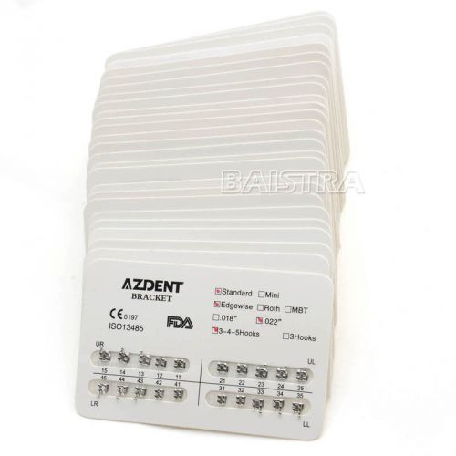 200 Packs Dental Orthodontic Brackets Braces Standard Edgewise 022 3-4-5 Hooks