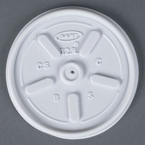 Dart Plastic Lids for 12 oz. Hot/Cold Foam Cups, Vented, 1000 Lids  (DCC12JL)