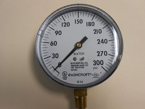 Ashcroft pressure gauge, 0 to 300 psi, 3-1/2 inch, # 5wj63 for sale