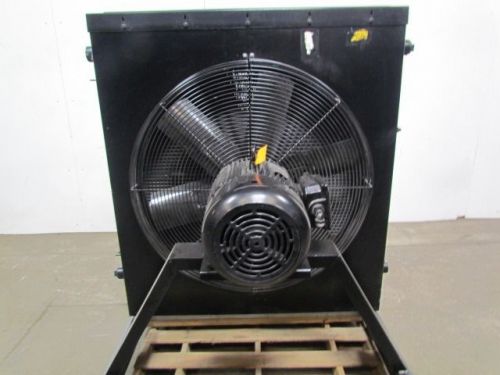 Used Shop Made Twin 48&#034;Wx53-1/2&#034;Tall Aluminum Radiator Heat Exchanger w/36&#034; Fan