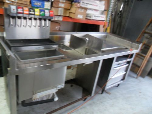 Soda  Dispenser  8 Heads, Ice Bin ,Sink , Alto Shaam Warmer 92&#034; stainless Steel