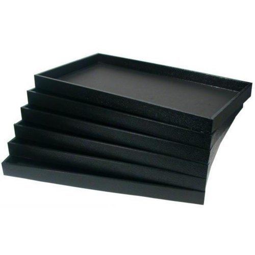 6 Black Plastic Jewelry Display Trays Showcase Displays