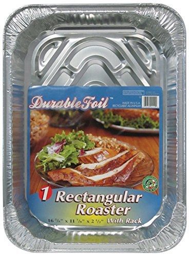 Durable Packaging D42110 3-in-1 Roasting Pan, 12-3/4&#034; x 10-3/8&#034; x 2-9/16&#034; (Pack