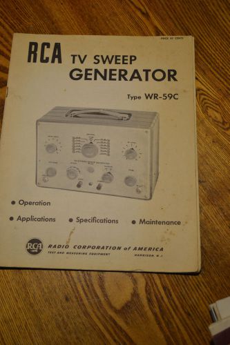 Rare Vtg. RCA Model WR 59 C TV Sweep Generator  Manual Ham Radio Amp