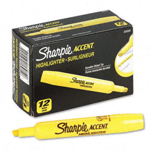 NEW 12 SHARPIE YELLOW HIGHLIGHTER 25005 ACCENT MARKER INK PEN OFFICE SUPPLY DESK