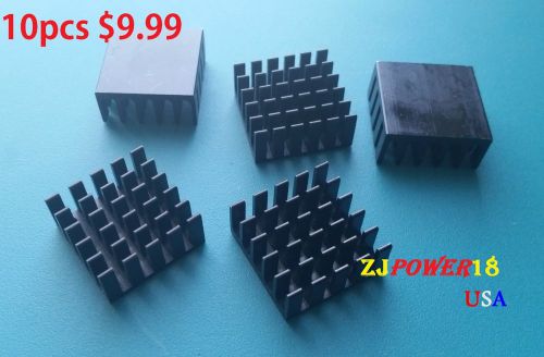 10 x Black Aluminium Radiator LED Heatsink Heat Sink 22x22x10mm