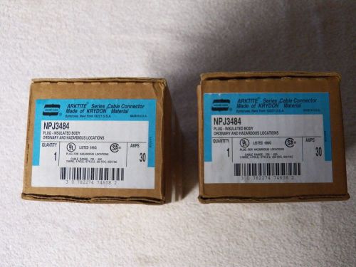 Crouse-Hinds NPJ3484 Plug-insulated body-ordinary and HAZARDOUS Loc.NIB (TWO)