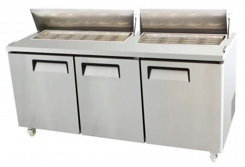 73&#034; 3 Door Refrigerated Restaurant Mega Top Salad Prep Table MSF8308