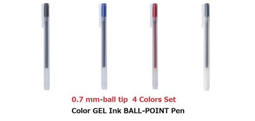 MUJI MoMA Color Gel Ink Ball-Point Pen 0.7 mm [4 colors Set] Made in JAPAN