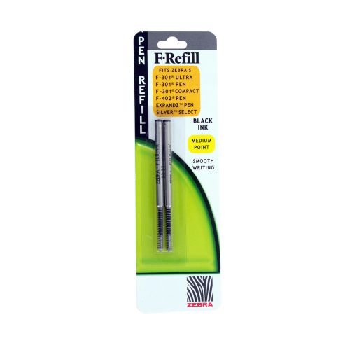 Zebra Refill For F-301 F-301 Ultra F-402 301a Spiral Ballpoint Med Black 2/pack