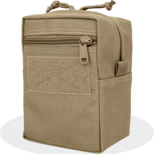 Maxpedition MX241K 7x5x4 Vertical GP Pouch Khaki Main Compartment Zipper Closure