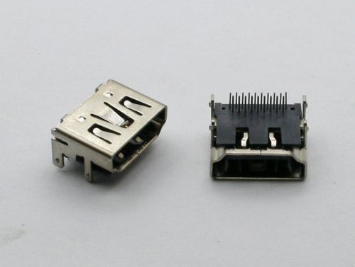 2pcs HDMI 19Pin Female 90° Dip Socket Connector 4 Legs HW-HD-012