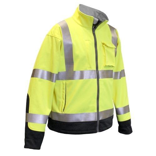 Radians SJ31-3ZGS-L Class 3 Hi Viz Tri Laminate Soft Shell Jacket, Green, Large